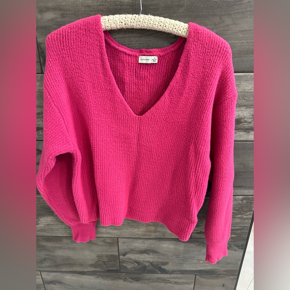 Gentle Fawn V-Neck Pink Knit Sweater